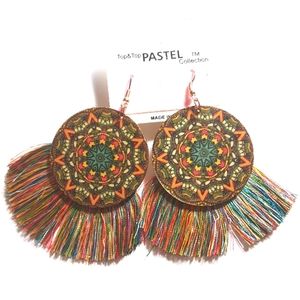 Pastel Collection Mandala Tassel Earrings